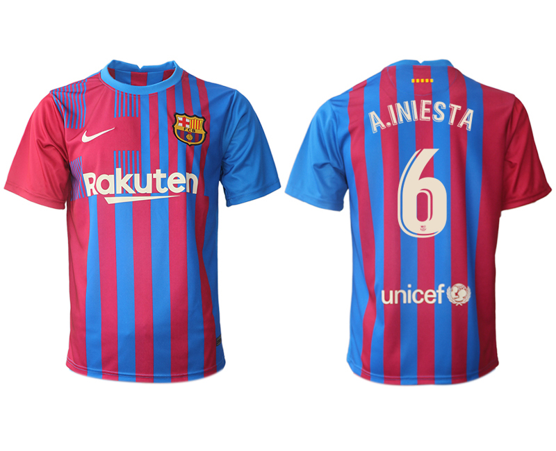 Men 2021-2022 Club Barcelona home aaa version red #6 Nike Soccer Jerseys